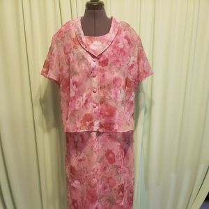 R&K Originals Two Piece Crinkled Floral Dress Set